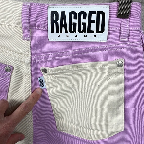 Ragged Priest Straight Leg Wonder Jeans 2 Tone Bicolor Beige Lilac Sz 26 - Picture 7 of 16